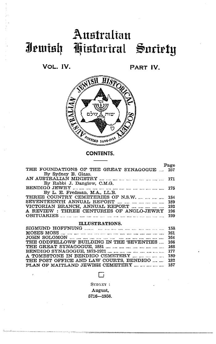Australian Jewish Historical Society Journal, 4, 4 (1956)