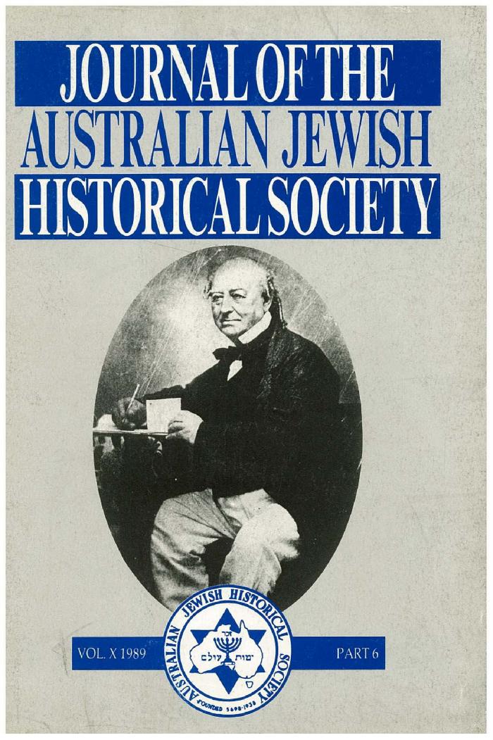 Australian Jewish Historical Society Journal, 10, 6 (1989)