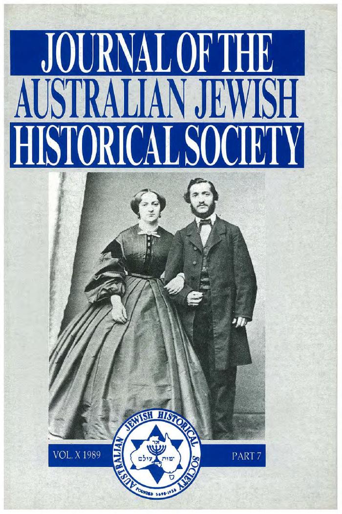 Australian Jewish Historical Society Journal, 10, 7 (1989)