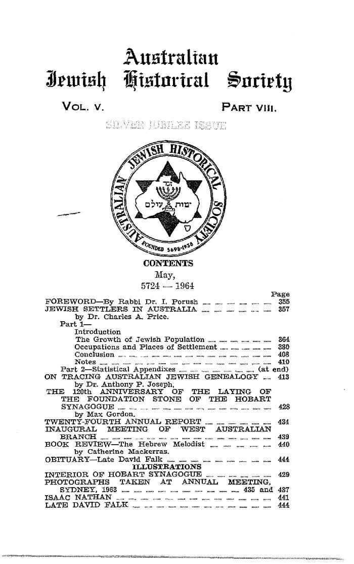 Australian Jewish Historical Society Journal, 5, 8 (1964)
