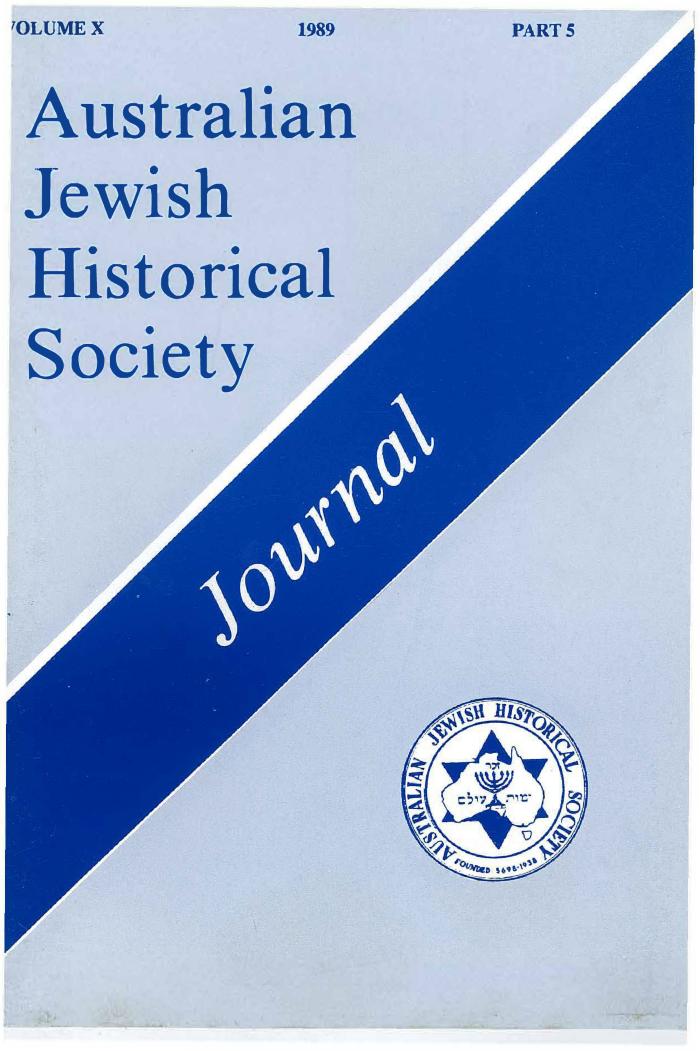 Australian Jewish Historical Society Journal, 10, 5 (1989)