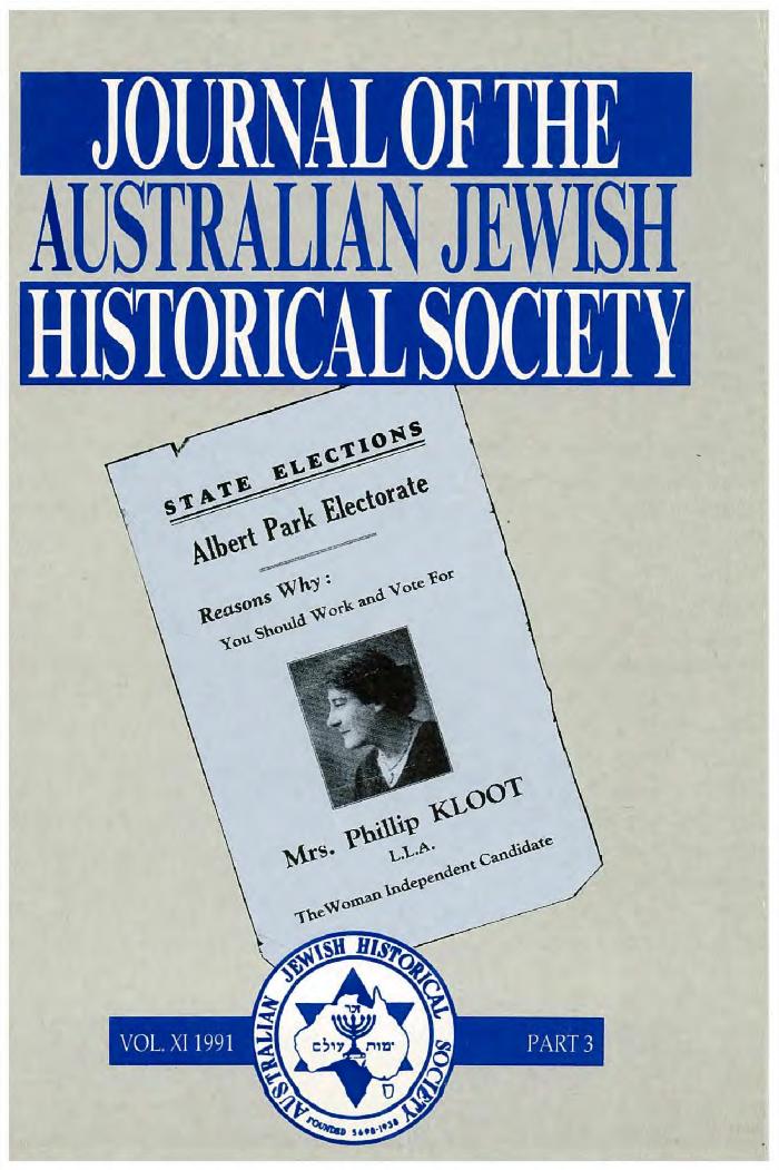 Australian Jewish Historical Society Journal, 11, 3 (1991)