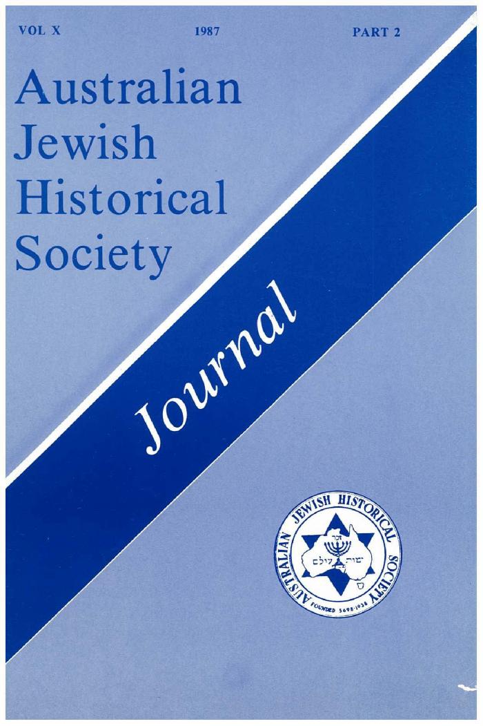 Australian Jewish Historical Society Journal, 10, 2 (1987)
