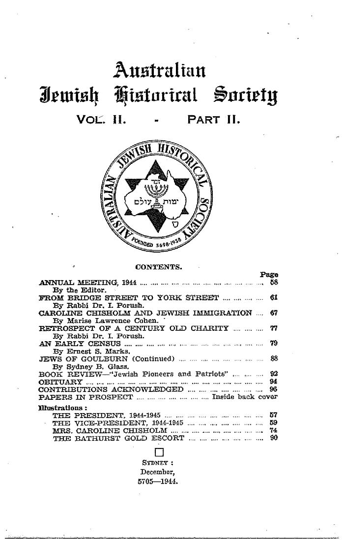 Australian Jewish Historical Society Journal, 2, 2 (1944)