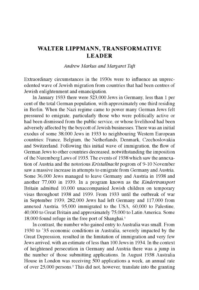 Walter Lippmann, Ethnic Communities Leader: 'Creative Thinker, Dogged Worker, The Kindest of Men'