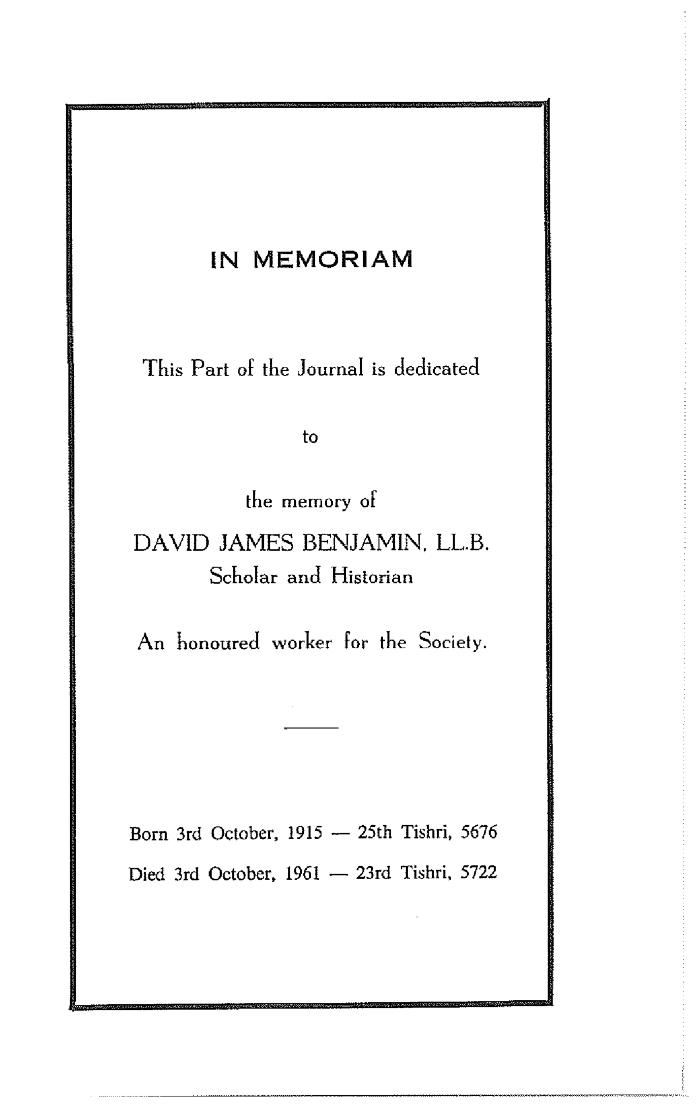 In memoriam-David J. Benjamin