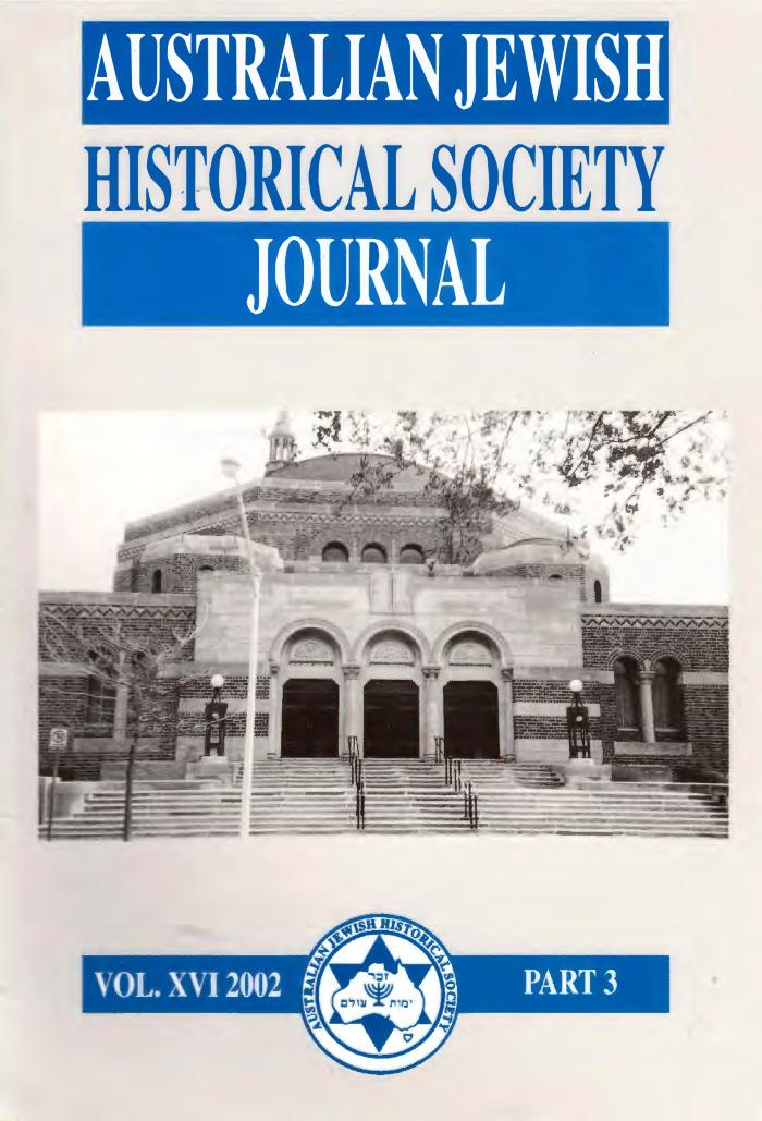Australian Jewish Historical Society Journal, 16, 3 (2002)