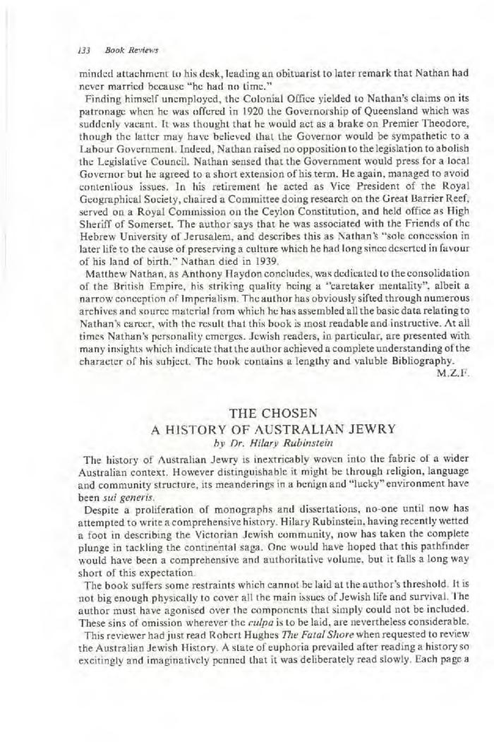 The chosen. A history of Australian Jewry