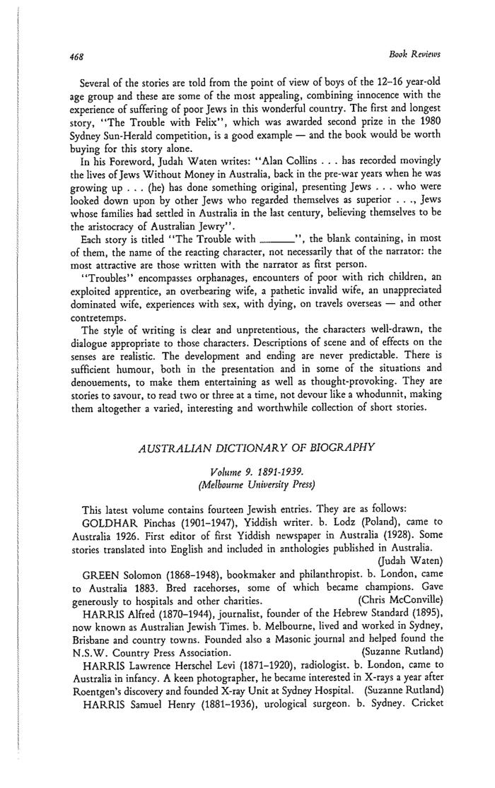 Australian Dictionary of Biography V 9 (1891-1939)