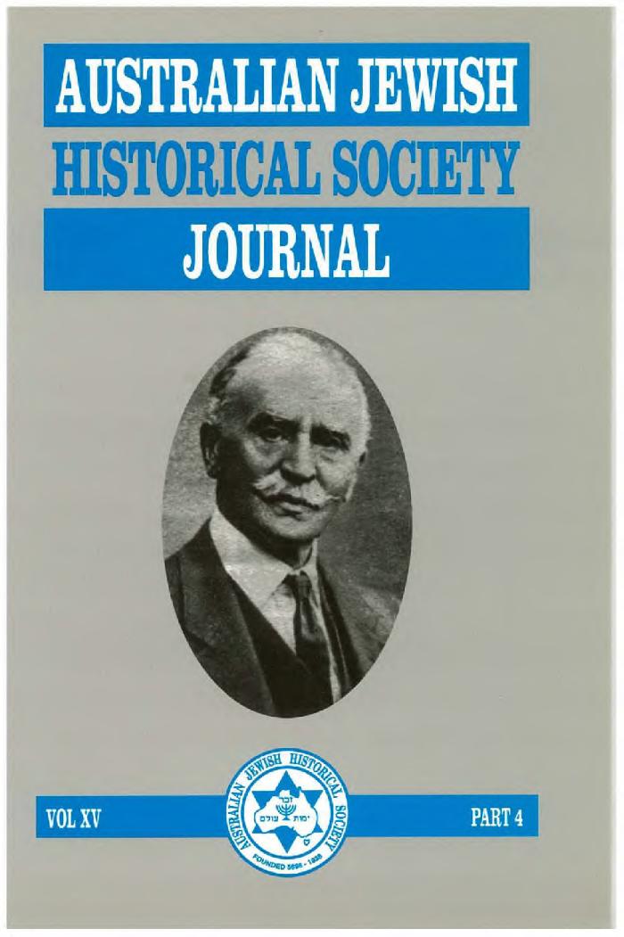Australian Jewish Historical Society Journal, 15, 4 (2001)