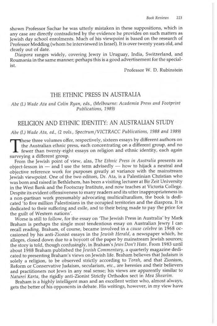 Religion and ethnic identity in Australia