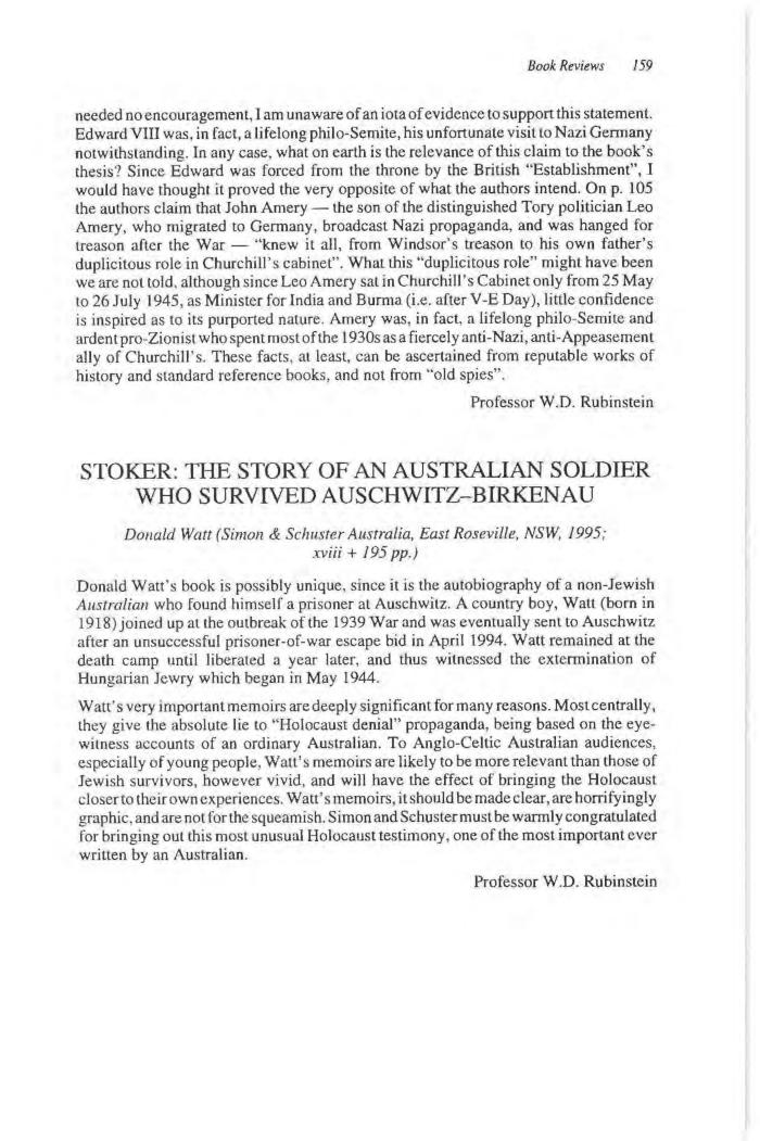 Stoker: The story of an Australian Soldier Who Survived Auschwitz-Birkenau