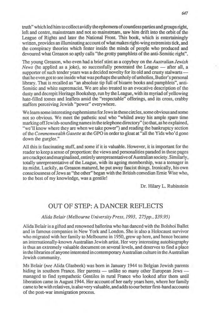 Out of Step: A dancer reflects