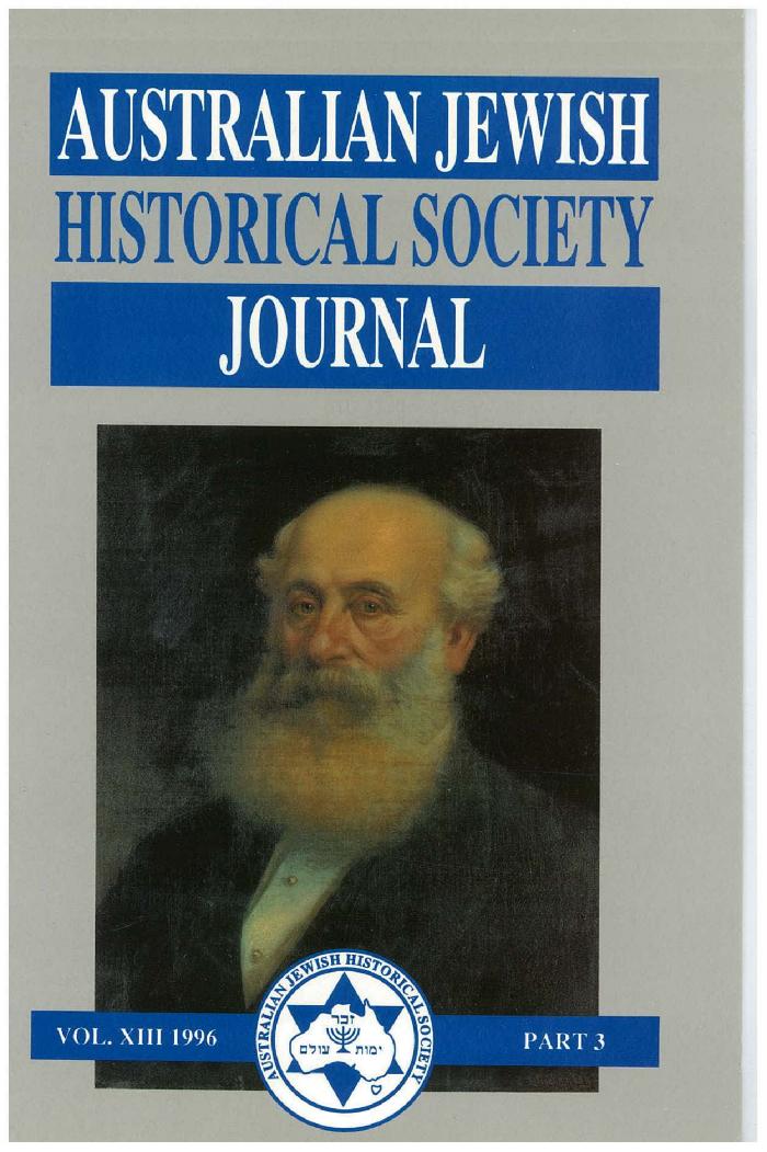 Australian Jewish Historical Society Journal, 13, 3 (1996)