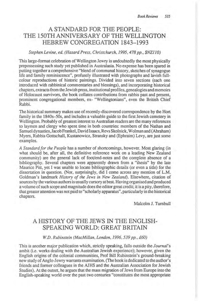 Book Review: A History of The Jews in The English-Speaking World: Great Britain