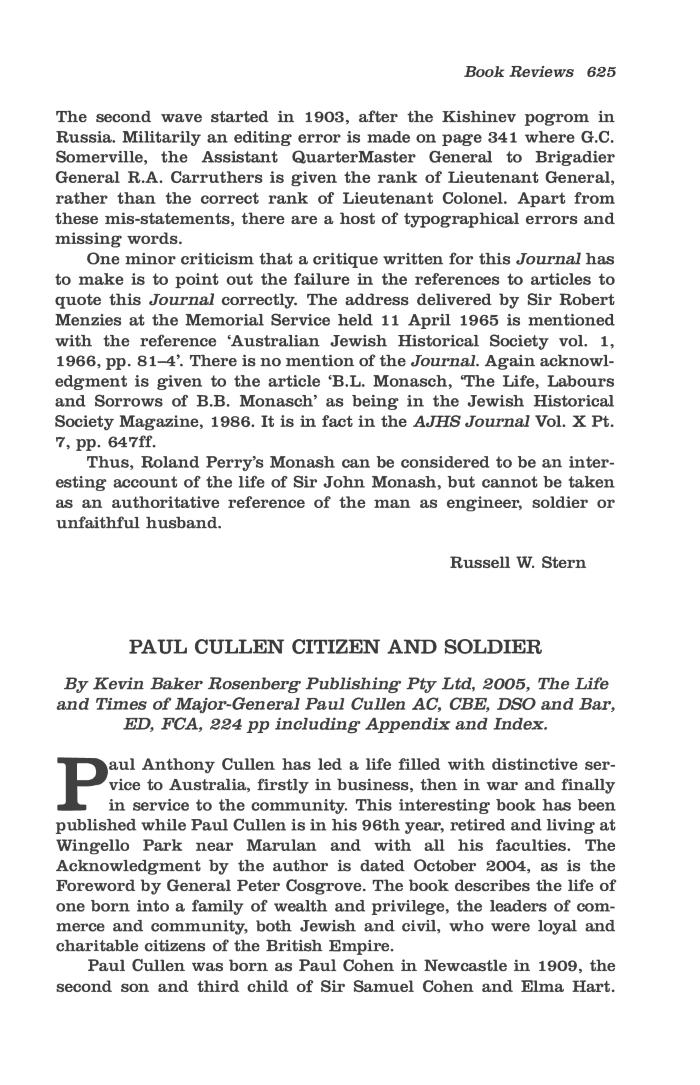 Paul Cullen Citizen and Soldier