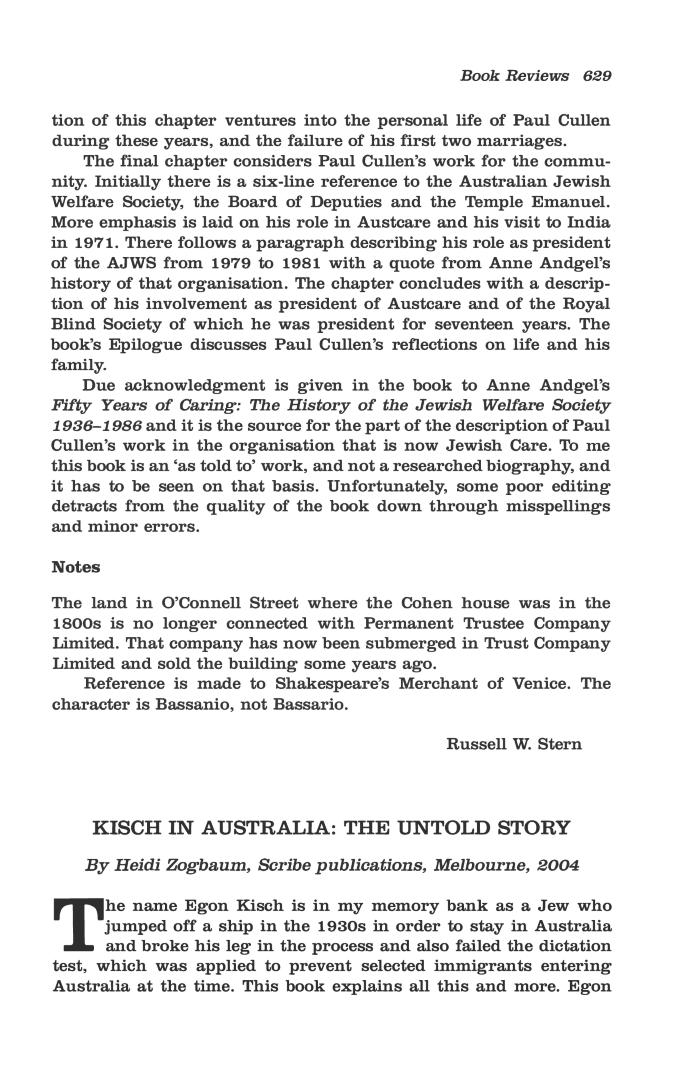 Kisch in Australia. The Untold Story