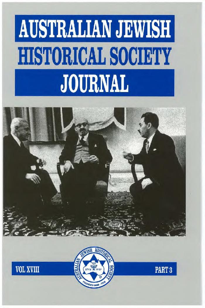 Australian Jewish Historical Society Journal, 18, 3 (2007)