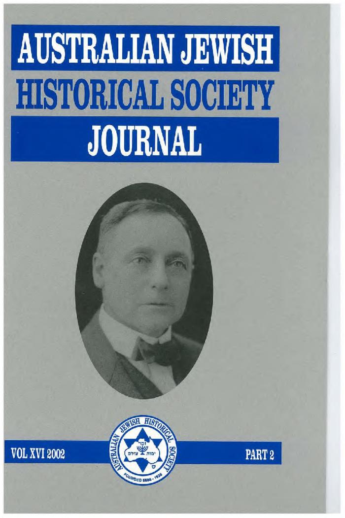 Australian Jewish Historical Society Journal, 16, 2 (2002)