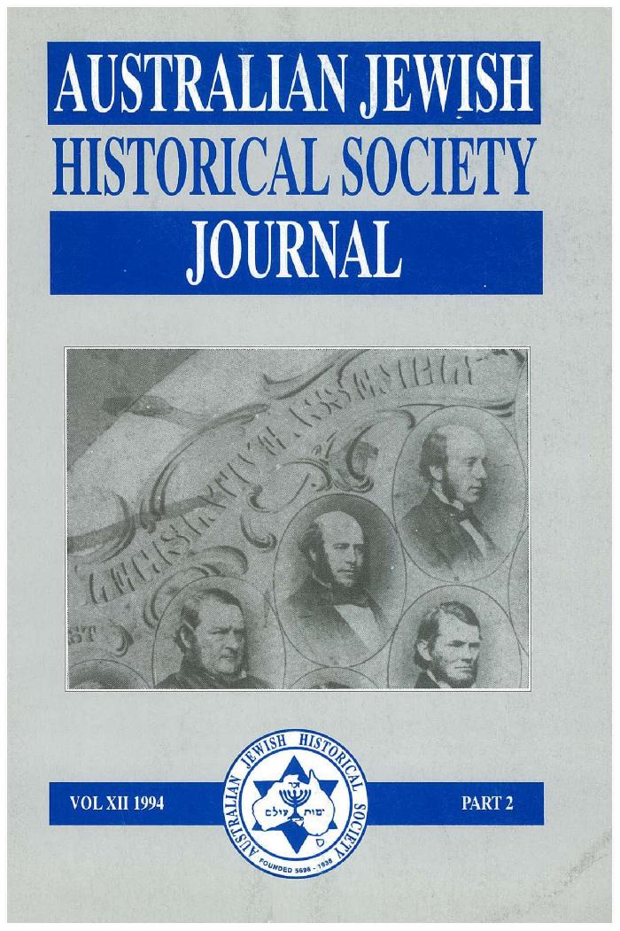 Australian Jewish Historical Society Journal, 12, 2 (1994)