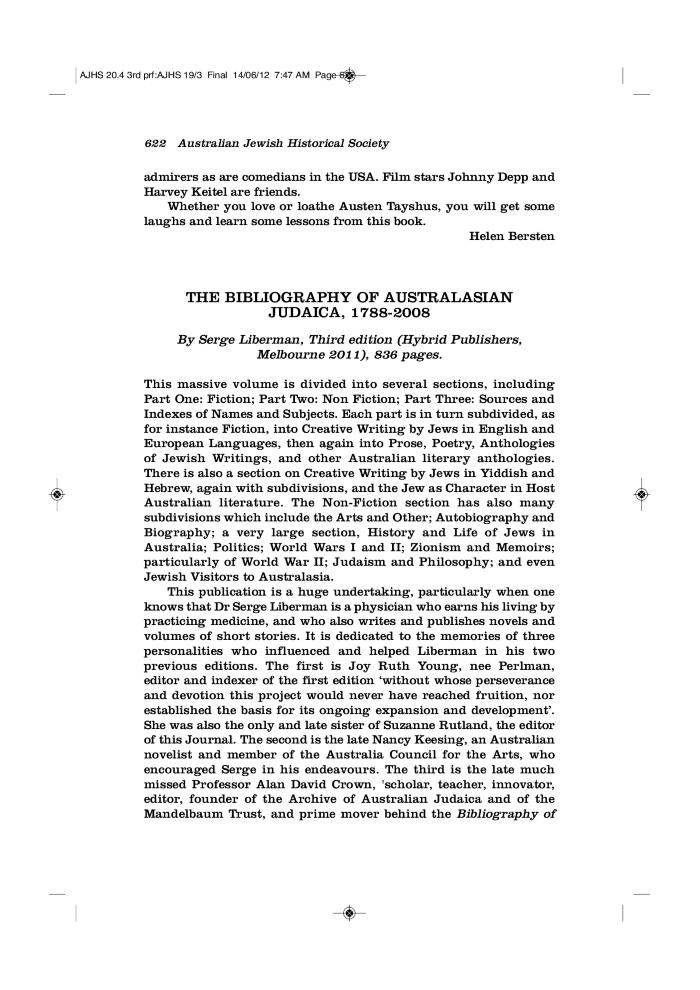 Bibliography of Australian Judaica