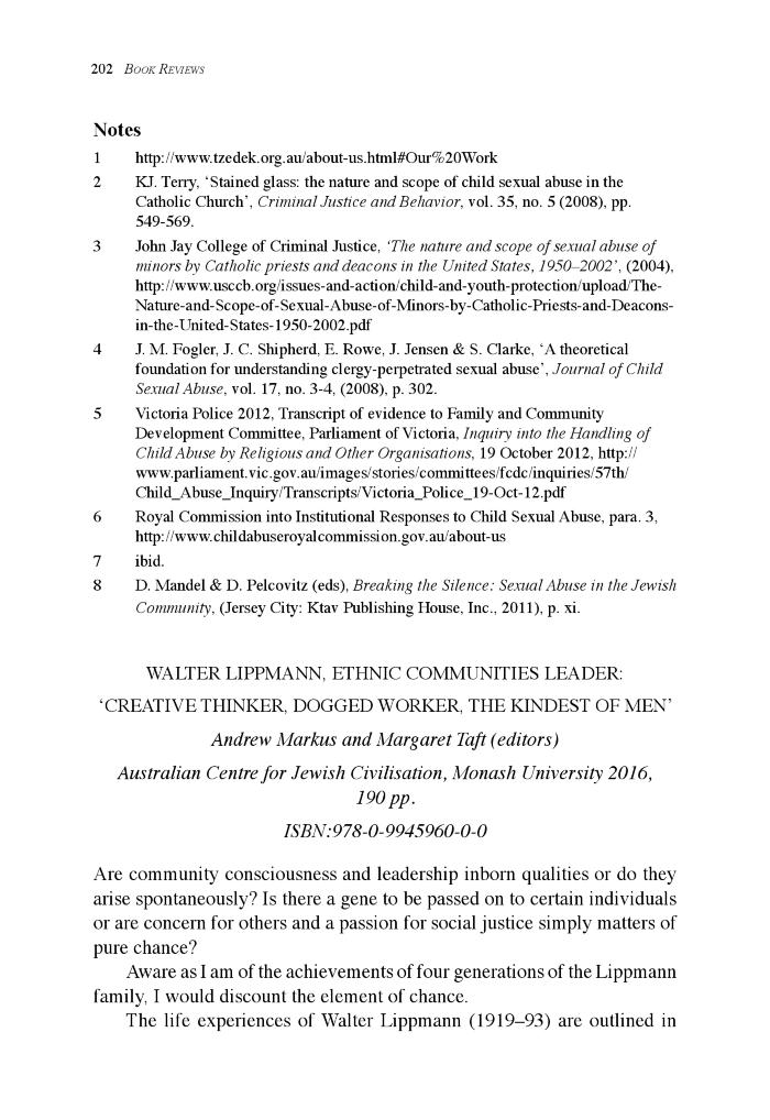 Walter Lippmann, Ethnic Communities Leader: 'Creative thinker, dogged worker, the kindest of men'