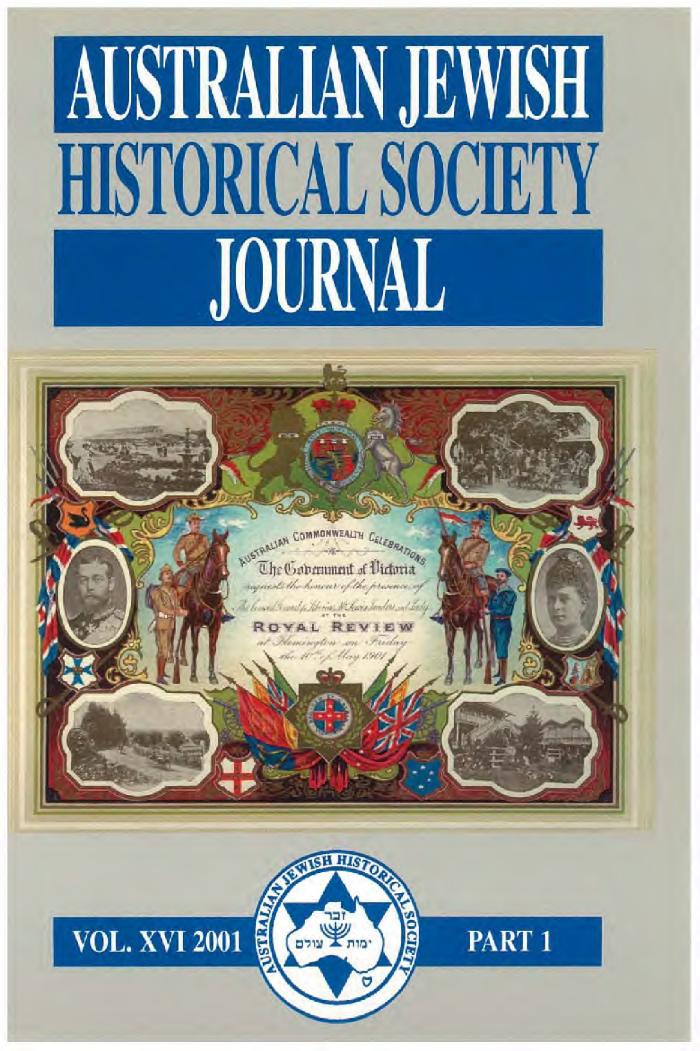 Australian Jewish Historical Society Journal, 16, 1 (2001)