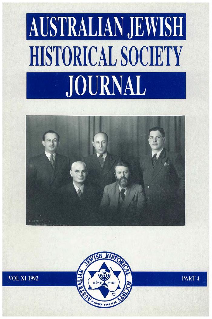 Australian Jewish Historical Society Journal, 11, 4 (1992)