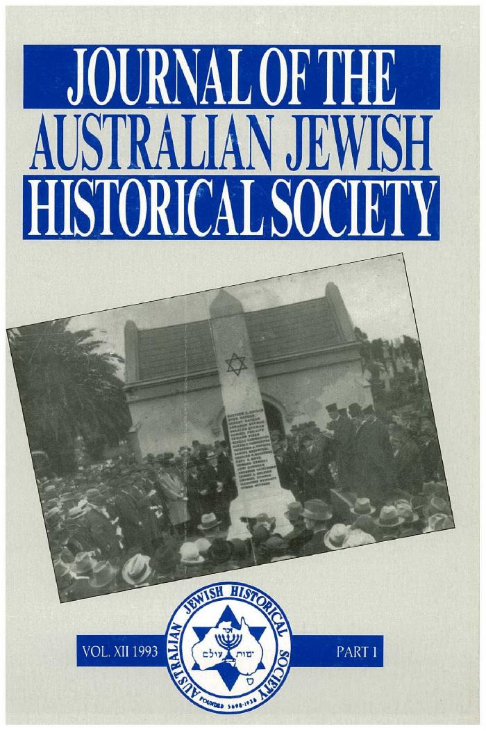 Australian Jewish Historical Society Journal, 12, 1 (1993)