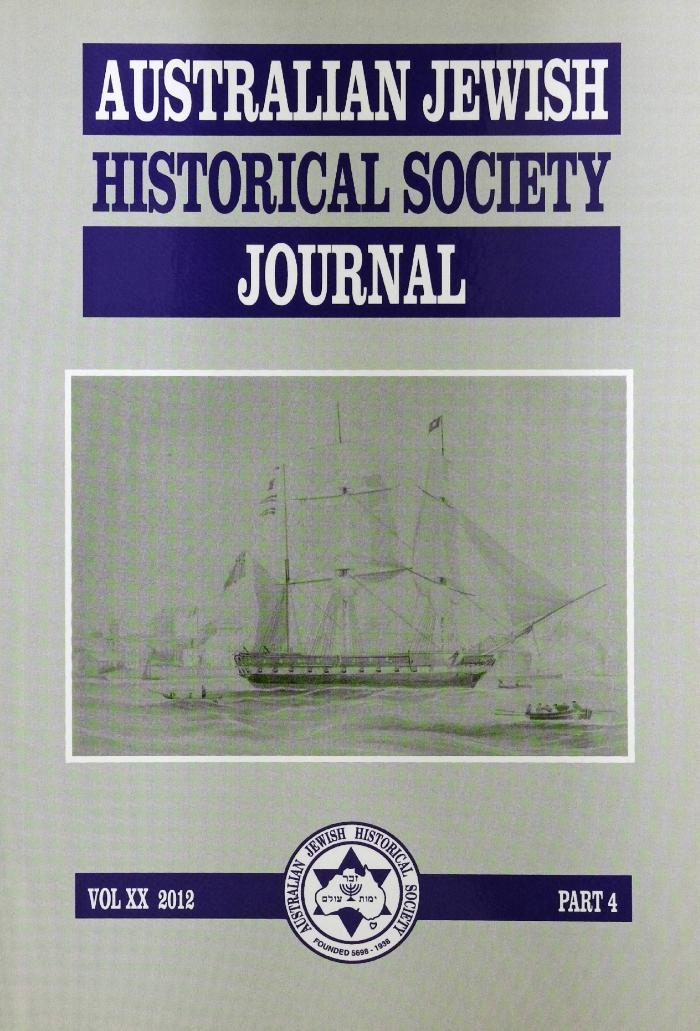 Australian Jewish Historical Society Journal, 20, 4 (2012)