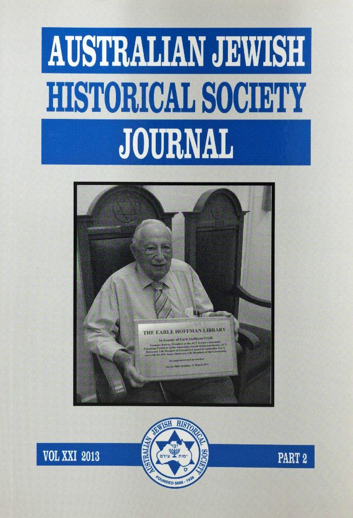 Australian Jewish Historical Society Journal, 21, 2 (2013)