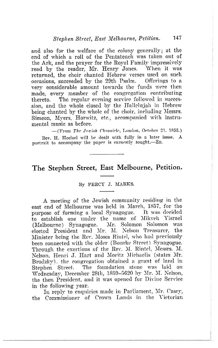 The Stephen Street (East Melbourne) petition