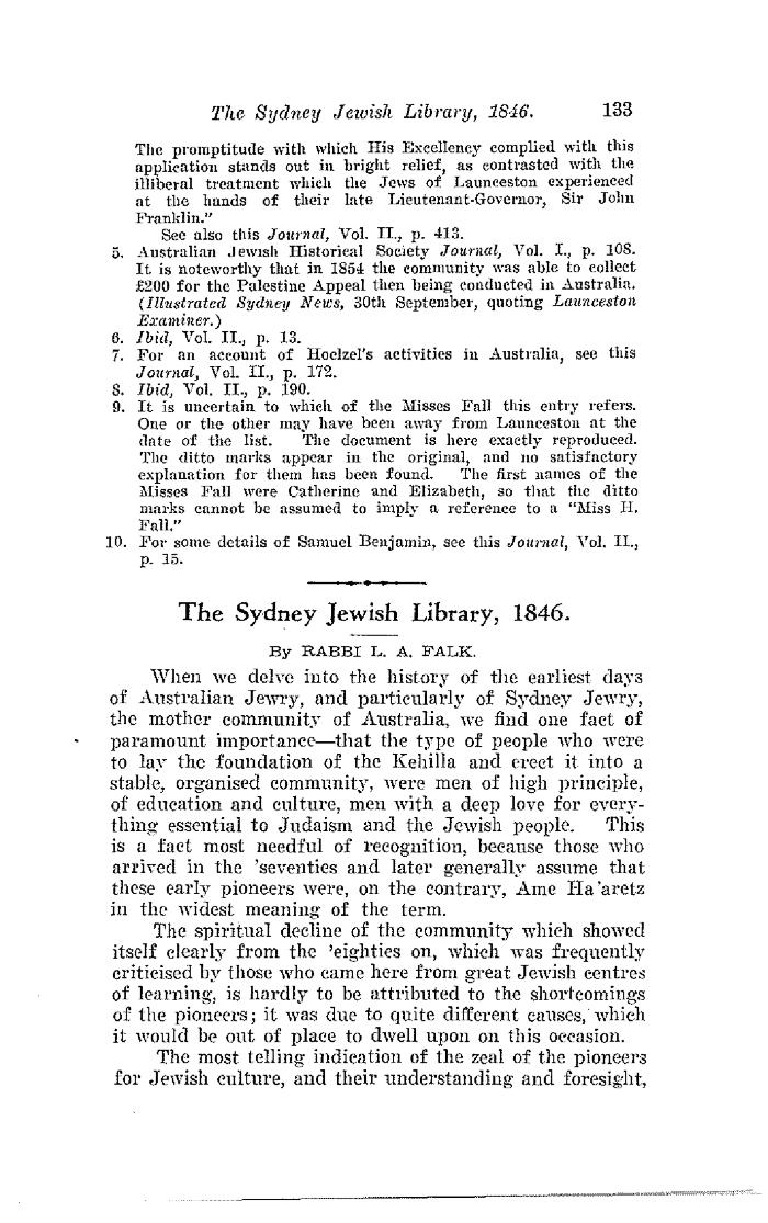 The Sydney Jewish Library 1846