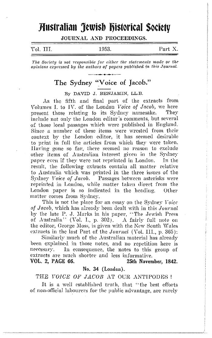 The Sydney "Voice of Jacob"