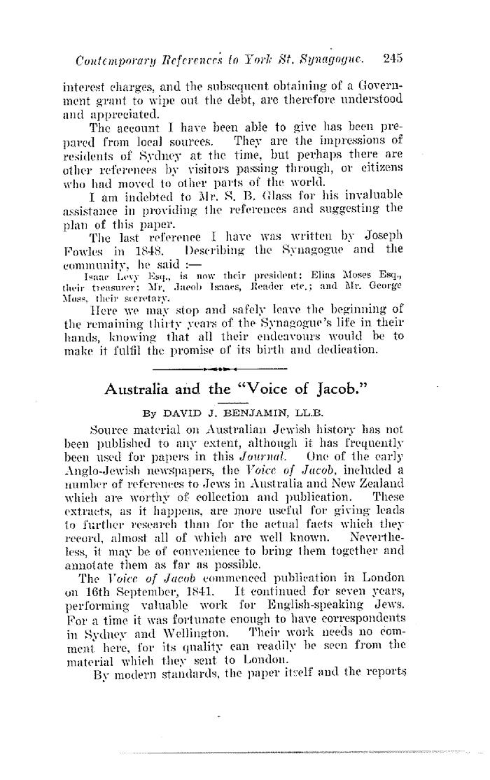 Australia and the "Voice of Jacob"