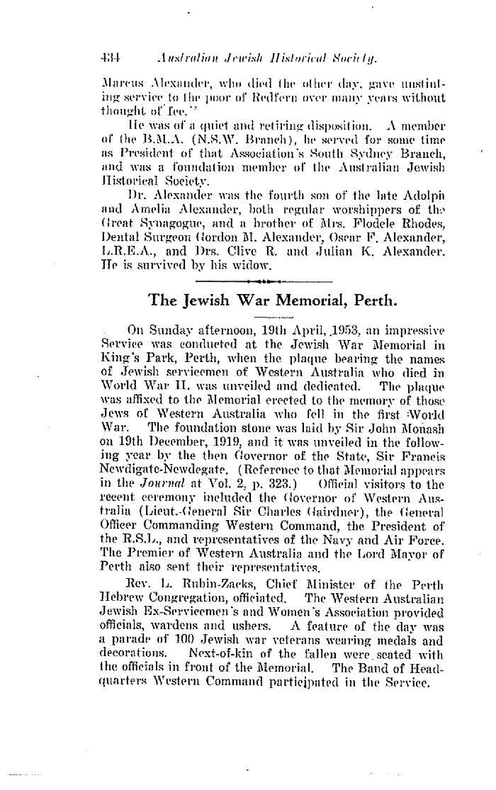 The Jewish War Memorial Perth