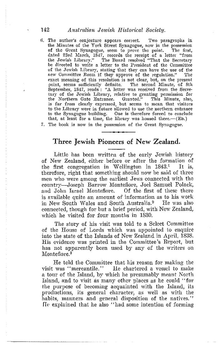 Three Jewish pioneers of New Zealand