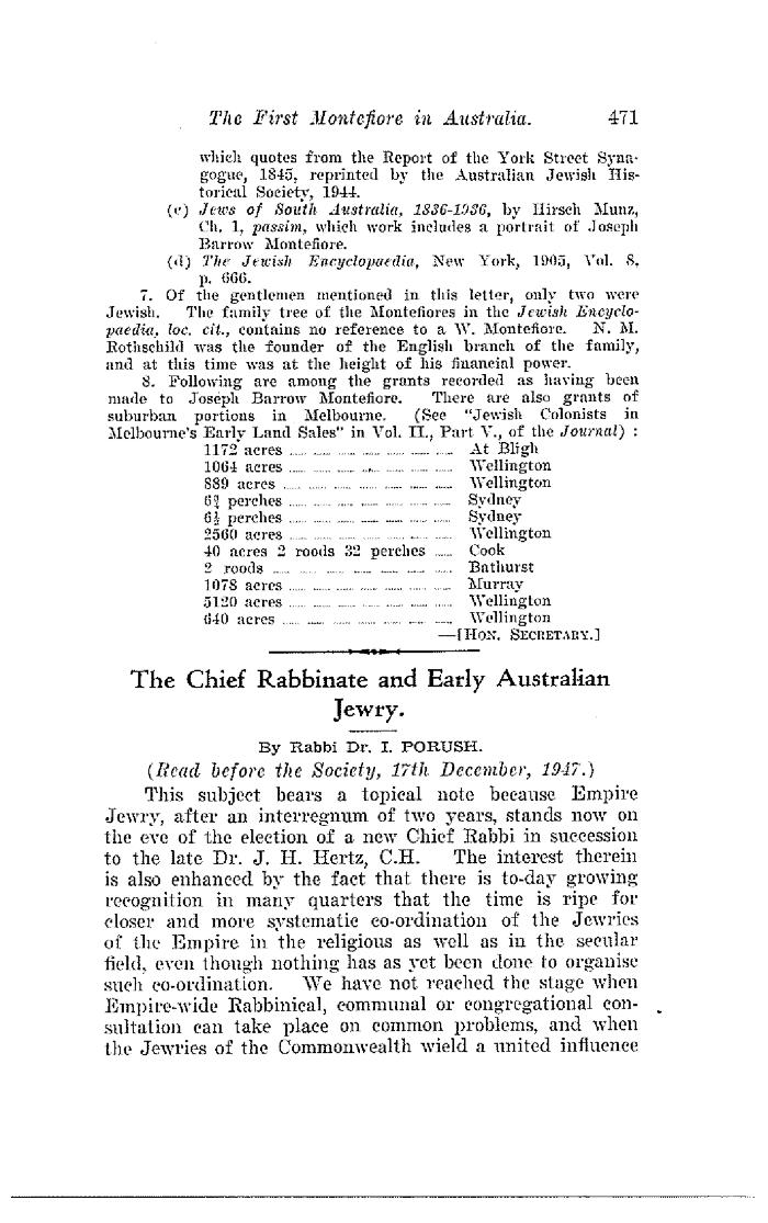 The Chief Rabbinate and early Australian Jewry