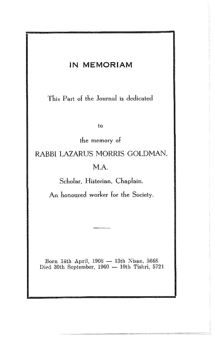 In memoriam- Rabbi L.M.Goldman