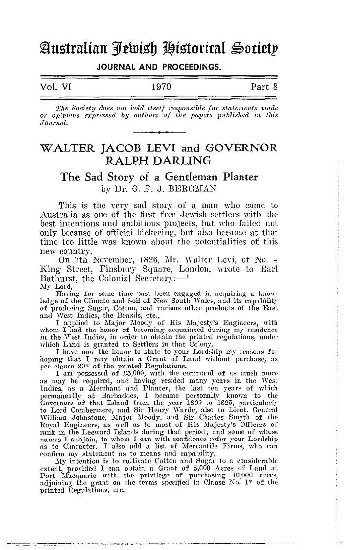 Walter Jacob and Governor Ralph Darling