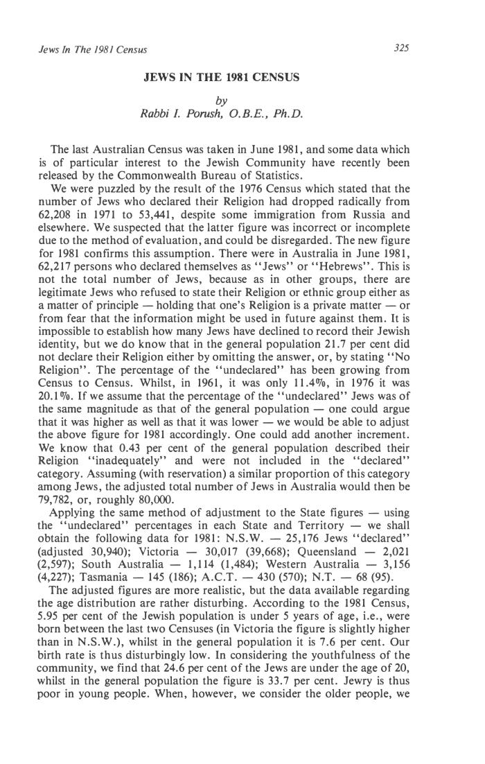 Jews in the 1981 census