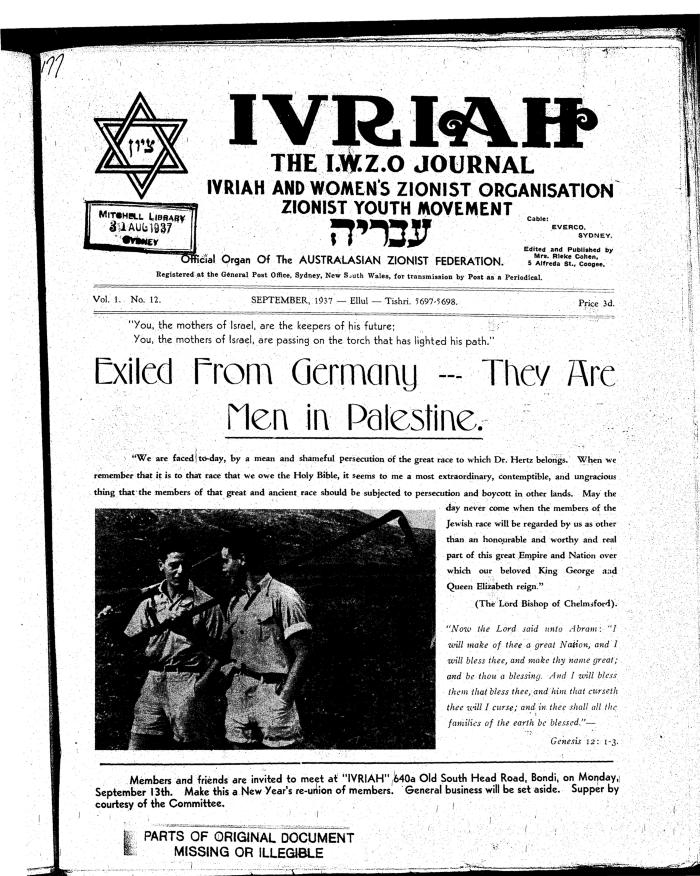 Ivriah, 1, 12, September 1937