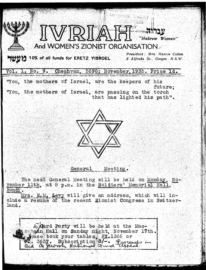 Ivriah, 1, 9, November 1935