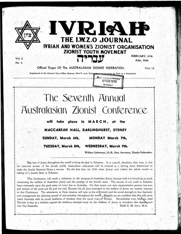 Ivriah, 2, 5, February 1938
