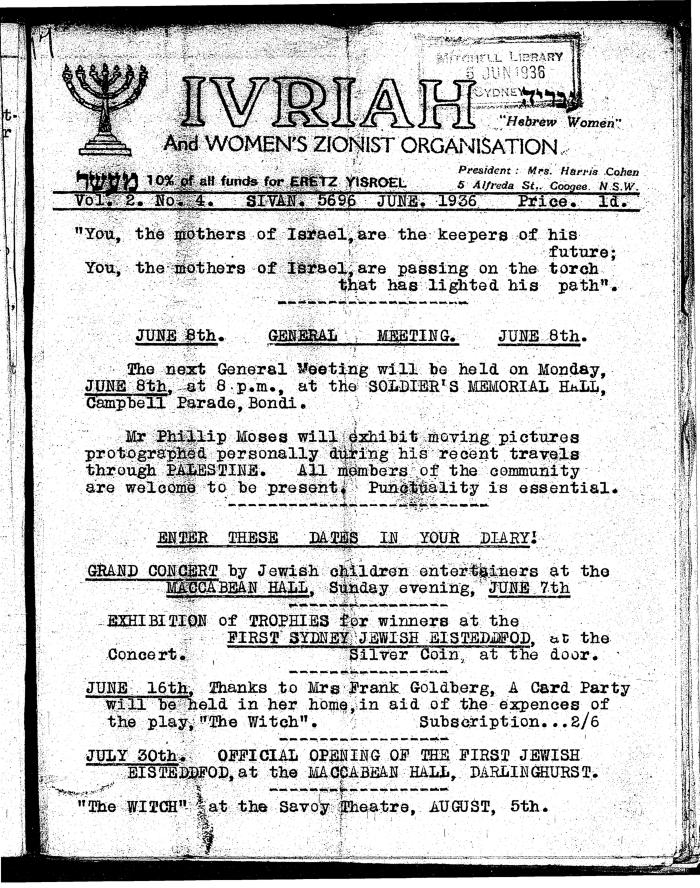Ivriah, 2, 4, June 1936