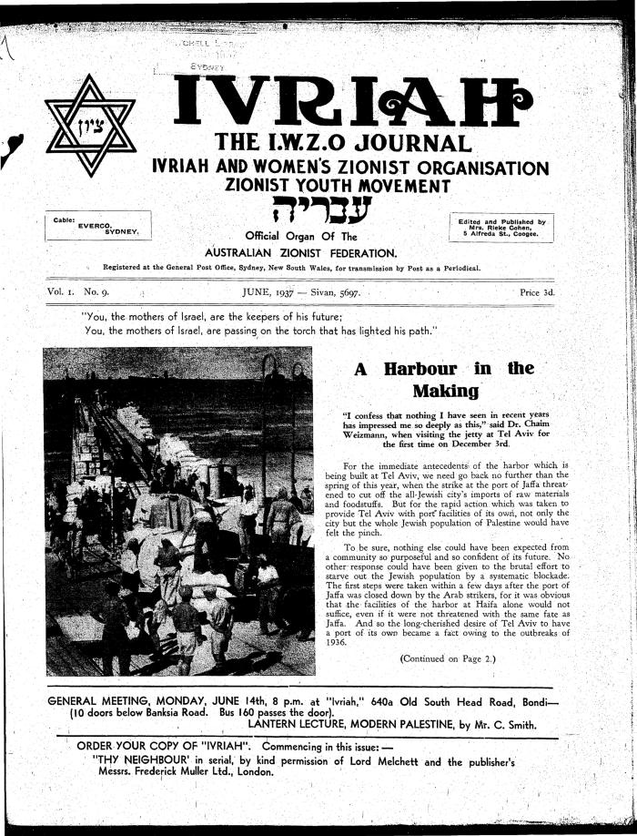 Ivriah, 1, 9, June 1937