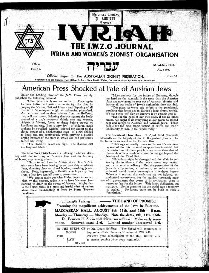 Ivriah, 2, 11, August 1938
