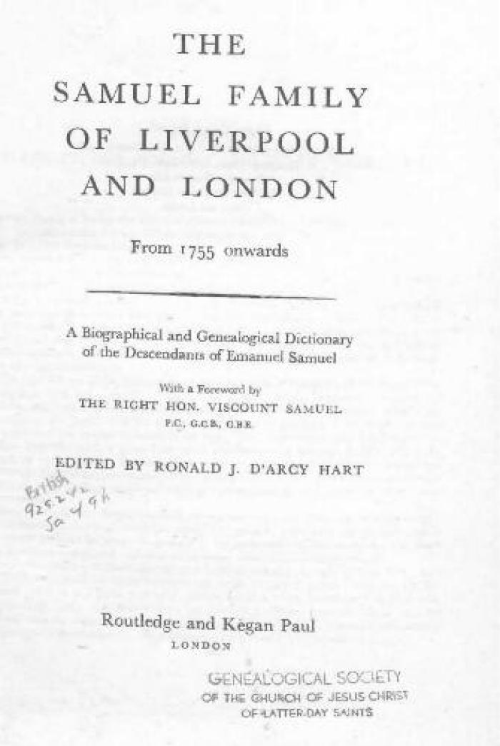 Samuel Family of Liverpool and London