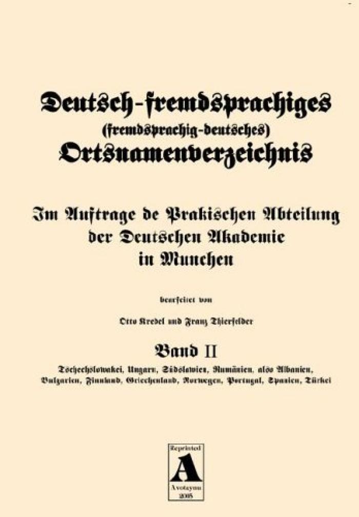 German Name-Change Gazetteer (Vol 2)