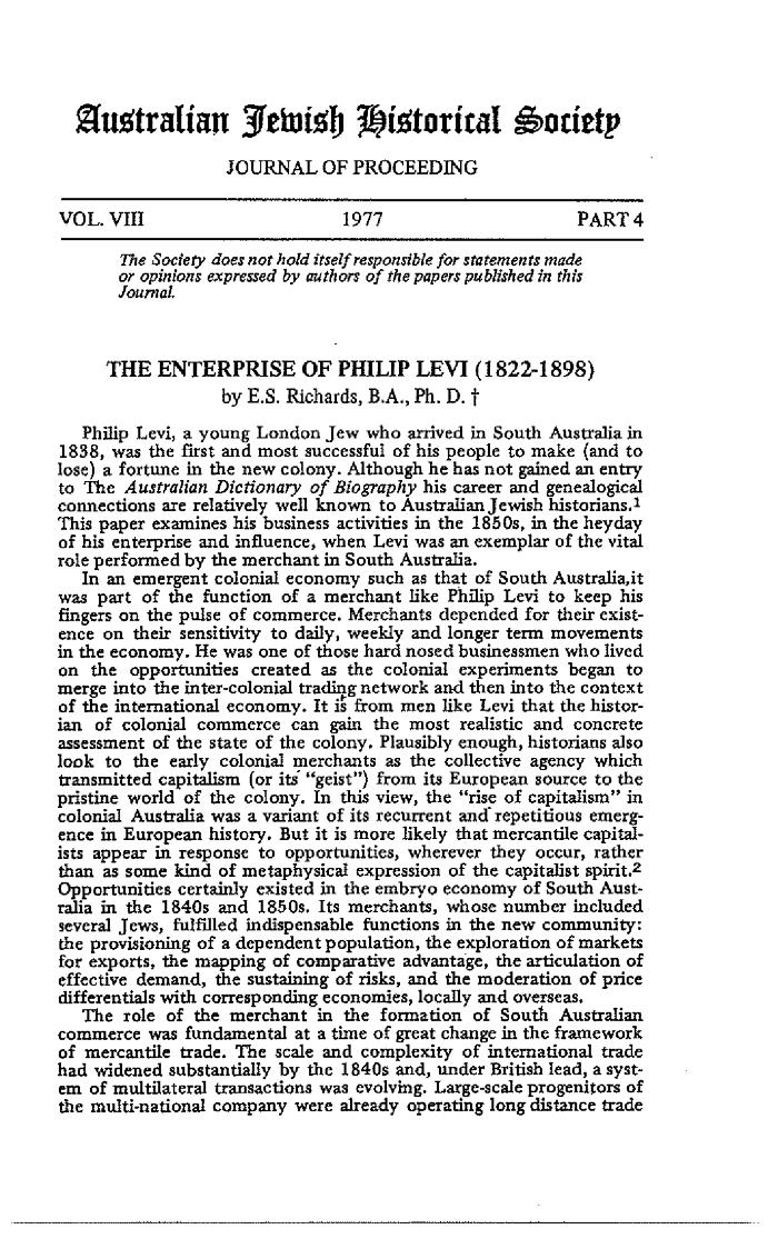 The enterprise of Philip Levi